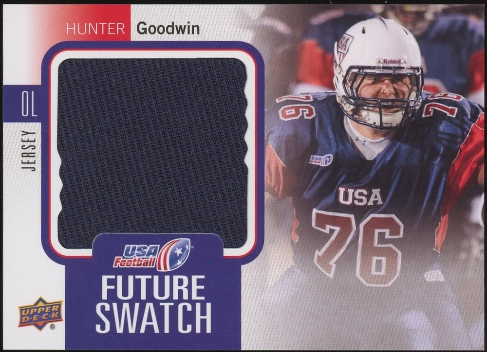 2011 Upper Deck USA Football Hunter Goodwin Rookie Game Used Jersey Card RC
