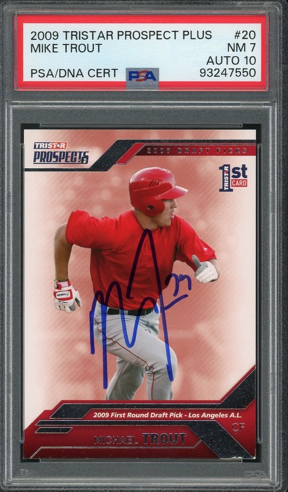 2009 Tristar 20 Mike Trout Angels PSA Rookie Card 1st RC EARLY AUTO PSA 7 PSA 10