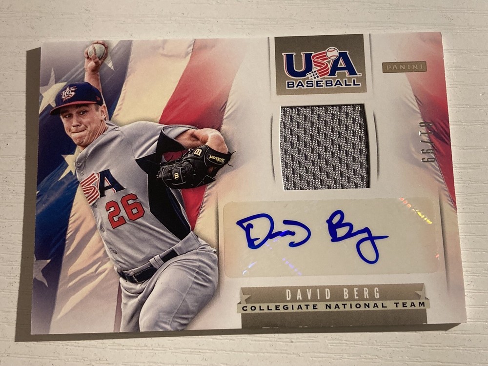 2013 Panini USA Baseball Game Used Jersey Auto David Berg /99