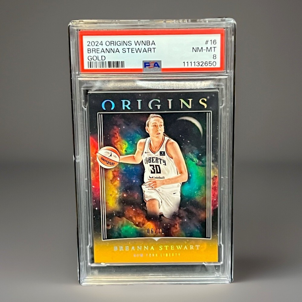 POP-1🔥2024 PANINI ORIGINS WNBA BREANNA STEWART Gold 💎/10 PSA 8 NM-MT⭐0 Higher!