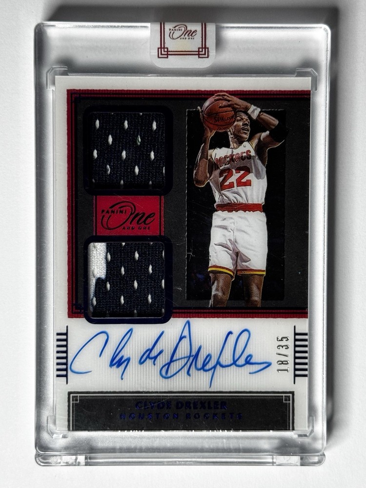 2020-21 Panini One And One /35 Clyde Drexler Autograph Game Worn/Used #DJA-CLD ￼