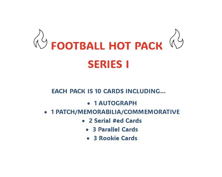 🔥Football Hot Pack Series 1🔥 1 Auto, 1 Mem, 2 #ed, 3 Parallels, & 3 RCs!