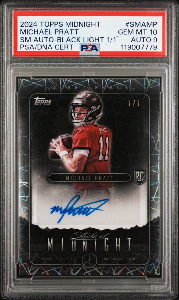 MICHAEL PRATT ROOKIE AUTO!  1/1 PSA DUAL GRADES!  CARD 10. AUTO 9. TOPPS!  POP 1