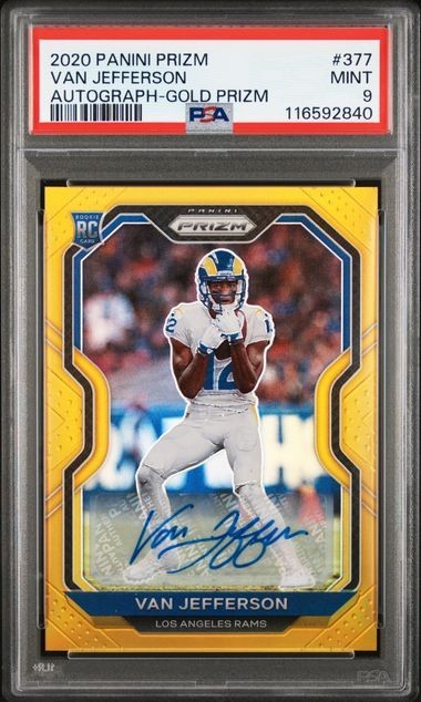 2020 PRIZM #377 VAN JEFFERSON RC Rookie Auto AUTOGRAPH GOLD /10 PSA 9 Top Pop!