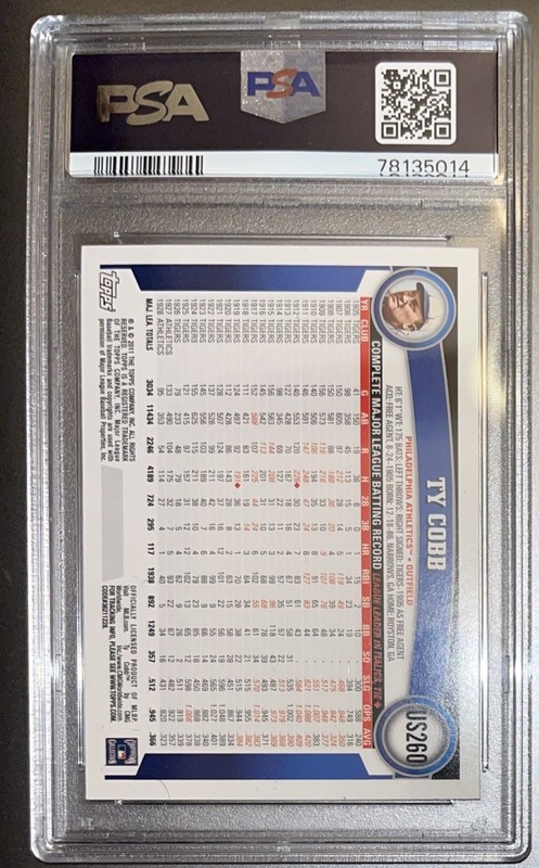 2011 TOPPS UPDATE DIAMOND ANNIVERSARY #US260 TY COBB CARD PSA 10 RARE! view 2