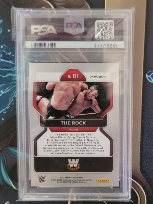 2022 Panini Green Prizm WWE The Rock #191 Prizm PSA 9 Mint DWAYNE JOHNSON 10 316 view 2