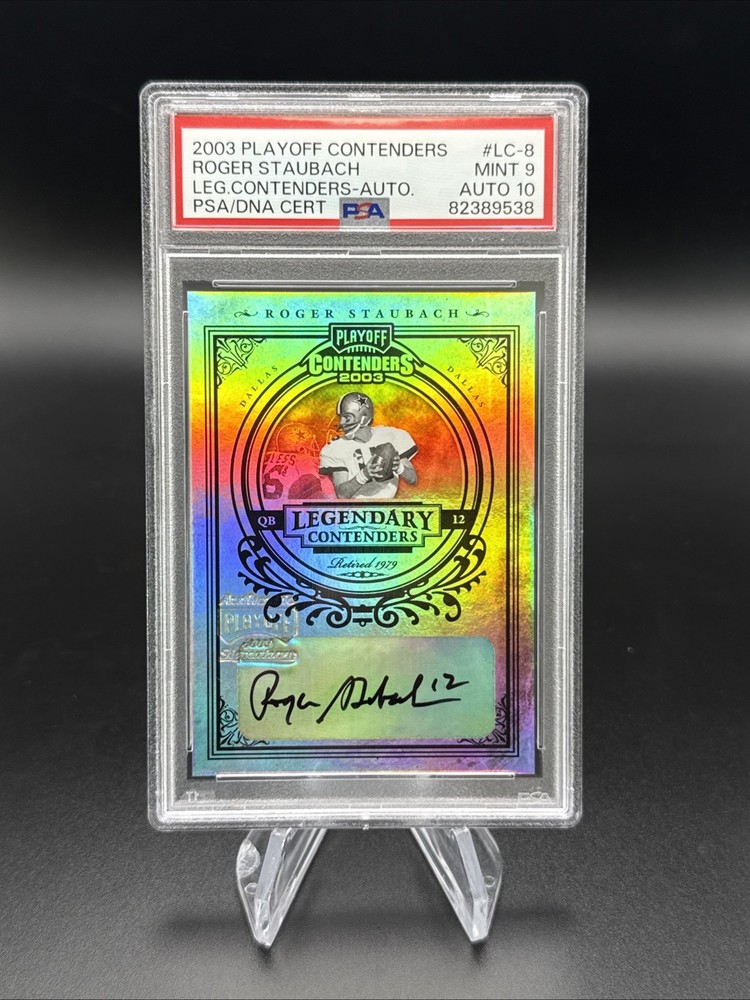 2003 Playoff Contenders Roger Staubach Legendary Contenders /25 Auto PSA 9 POP 1