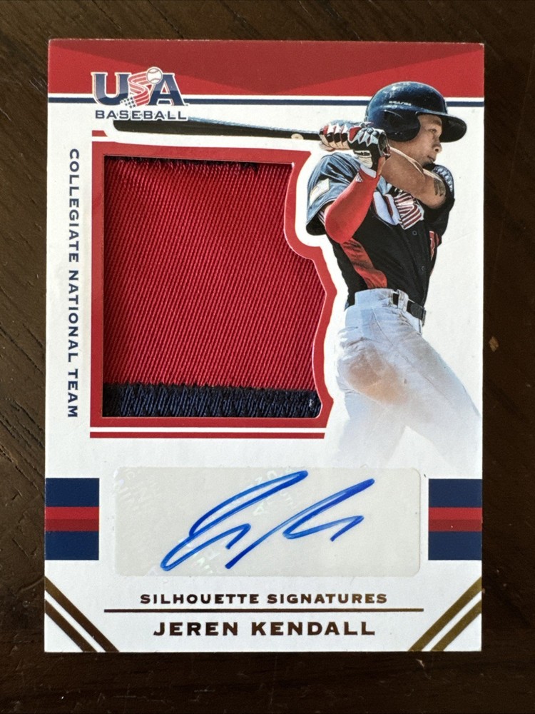 Jeren Kendall 2017 USA Baseball Silhouette Game Patch Auto #180 Dodgers /25
