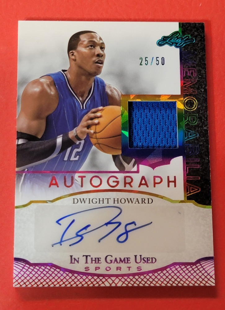 Dwight Howard AUTOGRAPH & GAME USED JERSEY CARD #25/50 '24 LEAF IN THE GAME USED