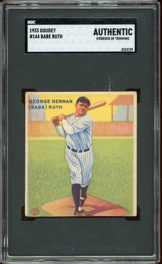 1933 Goudey Baseball #144 Babe Ruth SGC A