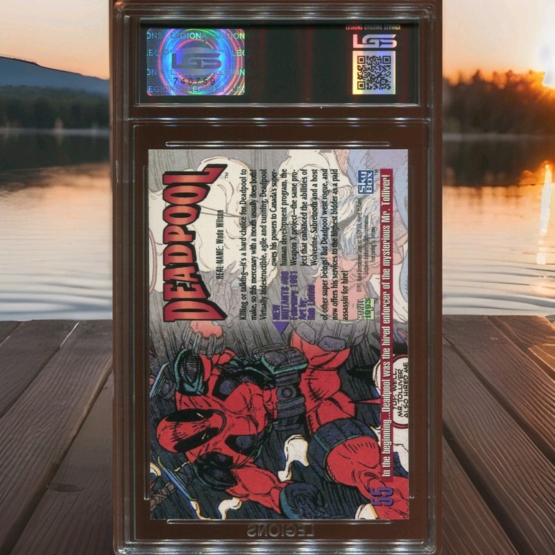 1993 MARVEL MASTERPIECES DEADPOOL #55 LEGIONS GRADING SERVICES LGS GEM MINT 10 view 2