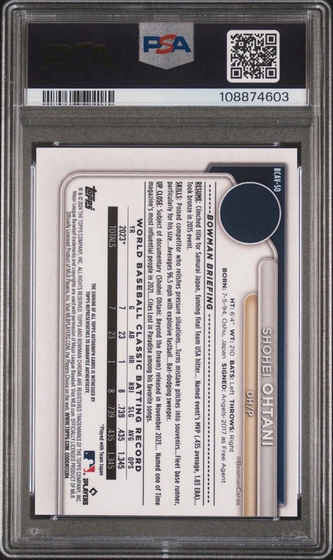 2024 Bowman SHOHEI OHTANI CHROME AUTO-VAR-ORNG REF view 2