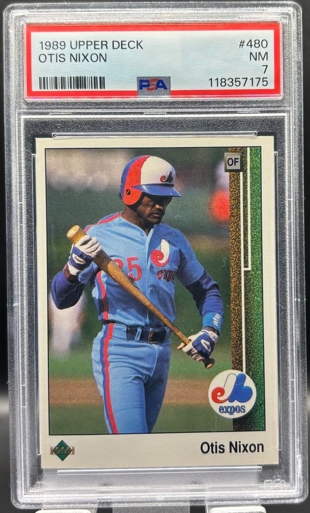 1989 Upper Deck Baseball Otis Nixon #480 Expos PSA 7 NM Vintage Graded