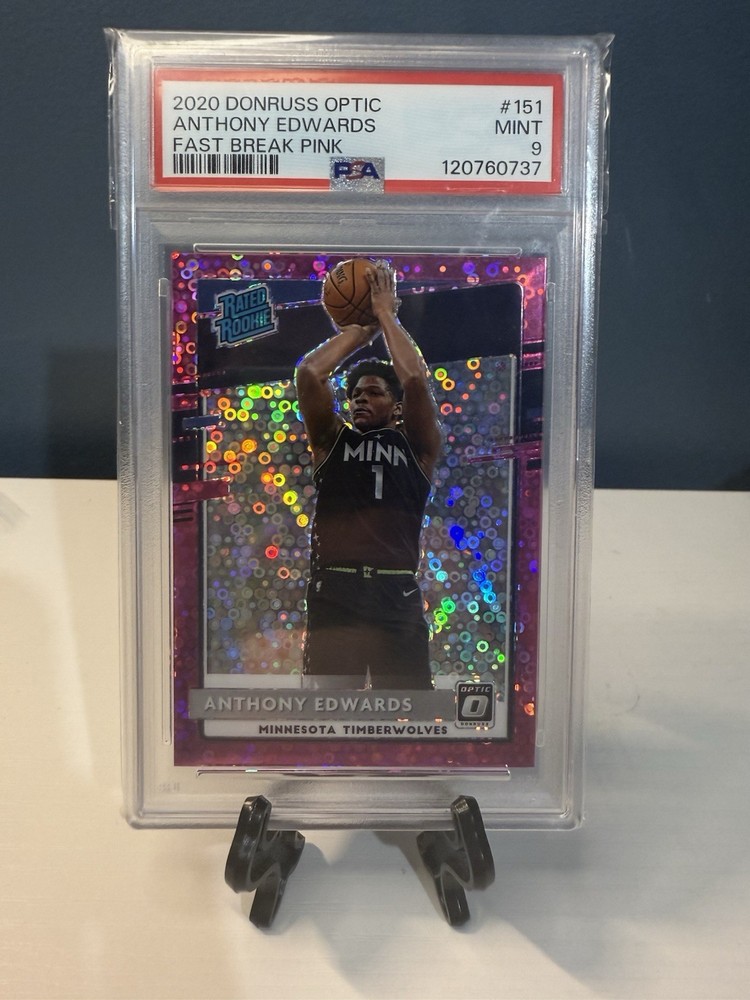 Anthony Edwards 2020-21 Optic Fast Break Pink PSA 9 Mint • 20/20 Last Print