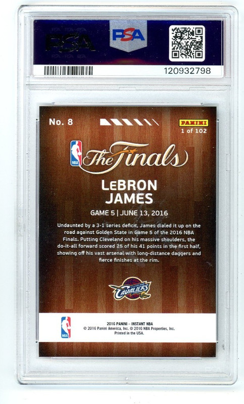 2016 Panini Instant NBA Finals LEBRON JAMES PSA 8 No. 8! view 2