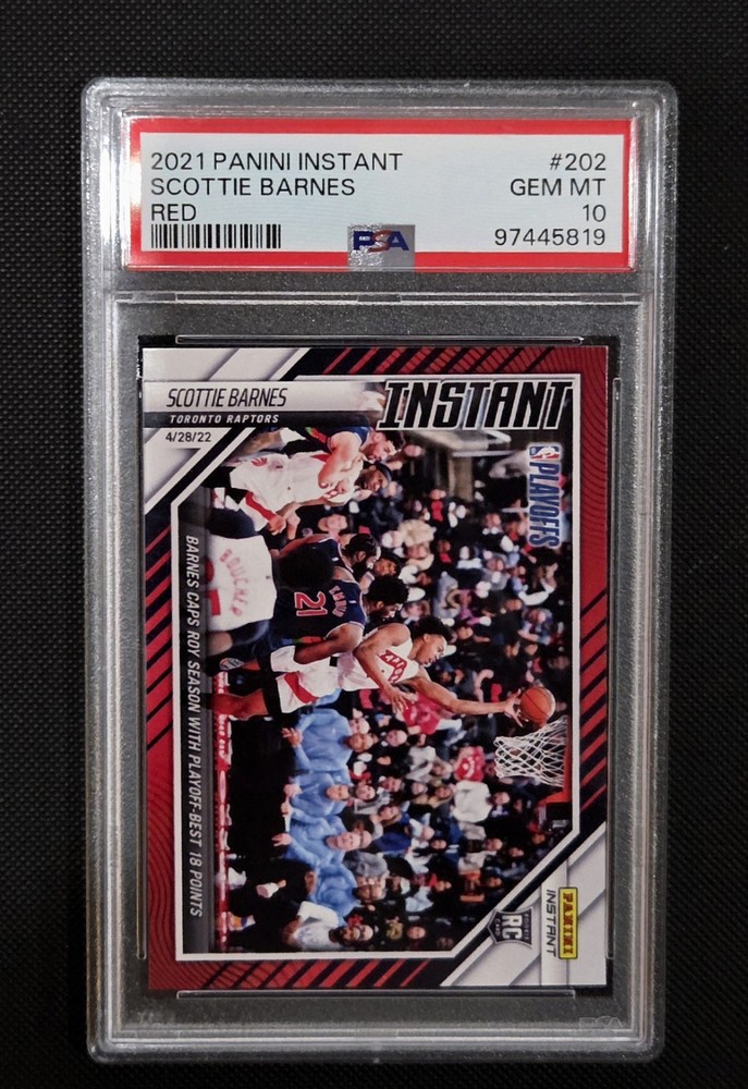 2021 SCOTTIE BARNES PANINI INSTANT 202 RED ROOKIE PSA 10!