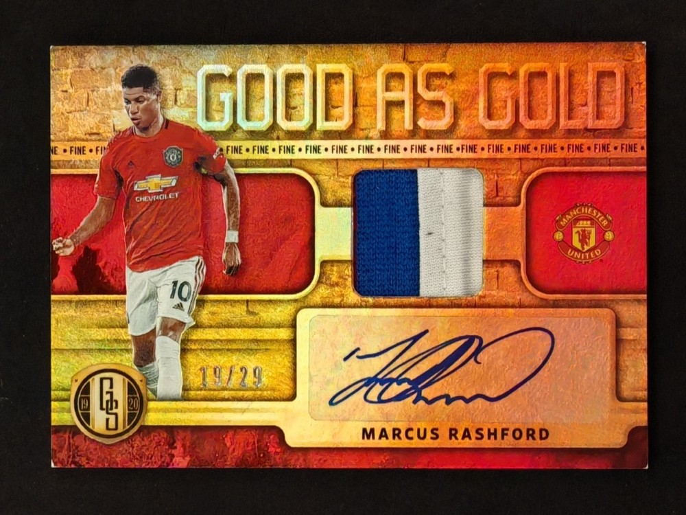 2019-20 Gold Standard Marcus Rashford Match-Worn Patch Jersey Autograph 19/29!!