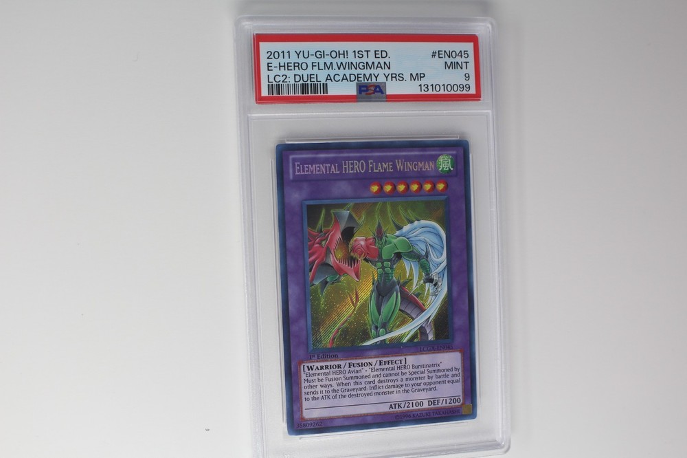 2011 Yu-Gi-Oh! Elemental Hero Flame Wingman LCGX-EN045 MP 1st Edition PSA 9