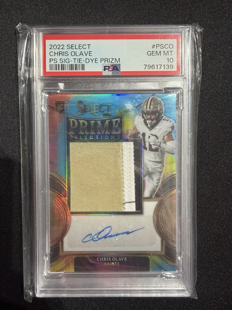 2022 Select Football Chris Olave Prime Selections  Patch Auto 22/25 RC PSA 10!
