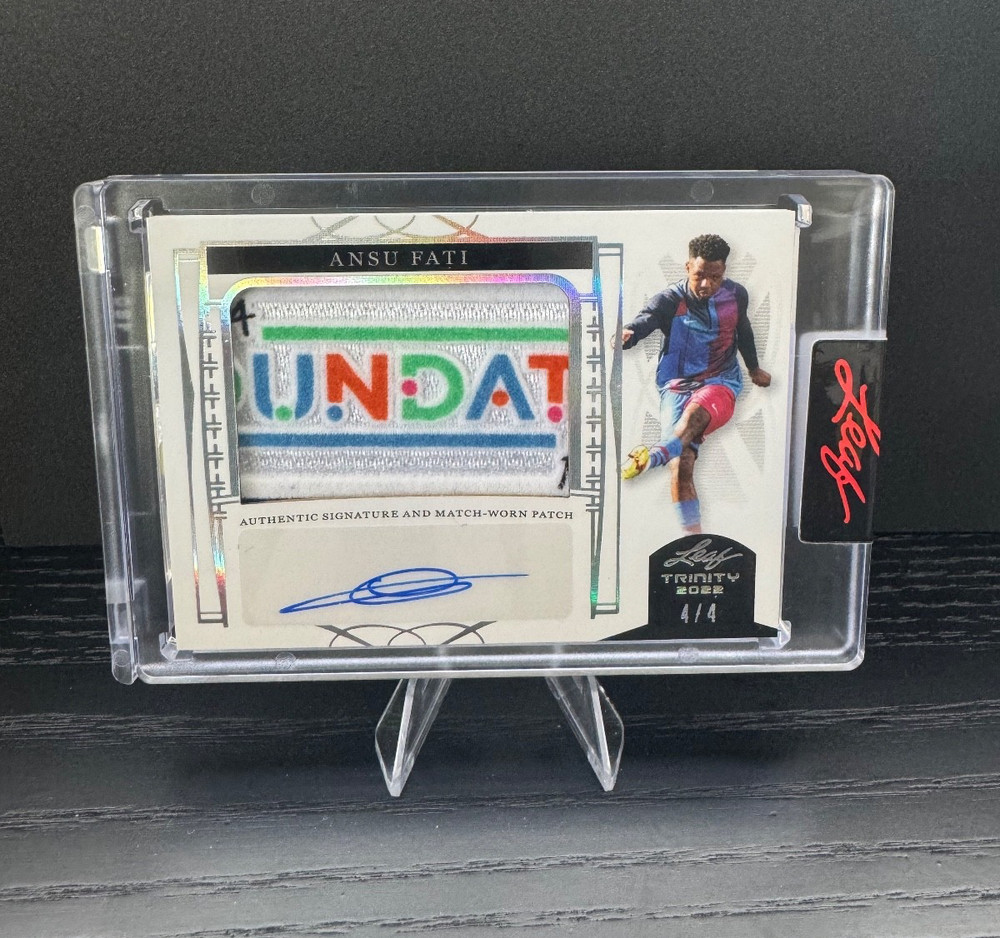 2022 Leaf Trinity Soccer Ansu Fati Match Worn Patch Auto /4 #PA-AF1