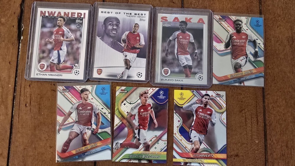 Arsenal Card Lot - Nwaneri, Saka, Henry, Odegaard