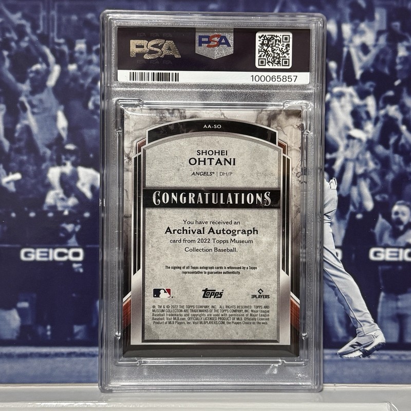 Shohei Ohtani 2022 Topps Museum Collection Archival Auto PSA 8 /125 Angels view 2
