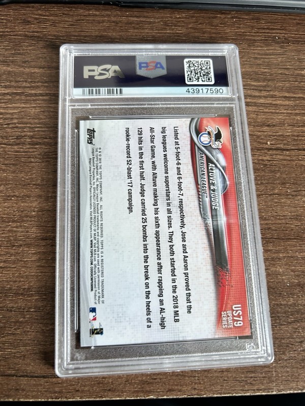 2018 Topps Update Series Aaron Judge, Jose Altuve #US79 PSA 9 view 2