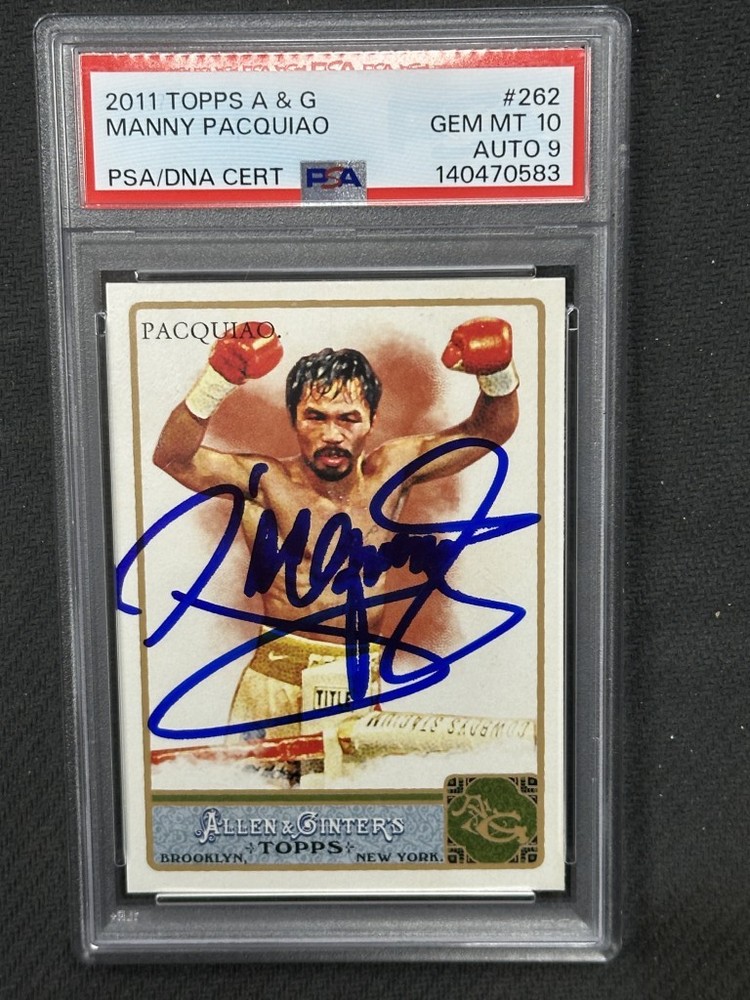 Manny Pacquiao 2011 Topps Allen Ginter Auto Hand Signed PSA 10 Auto 9 #262