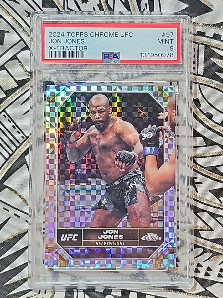 Jon Jones 2024 Topps Chrome UFC Heavyweight X-Fractor #97 PSA 9 Mint (978)