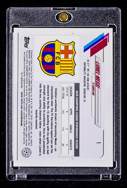 Lionel Messi RARE REFRACTOR HOLO WAVE PRIZM CARD INVESTMENT FC Barcelona SSP view 2