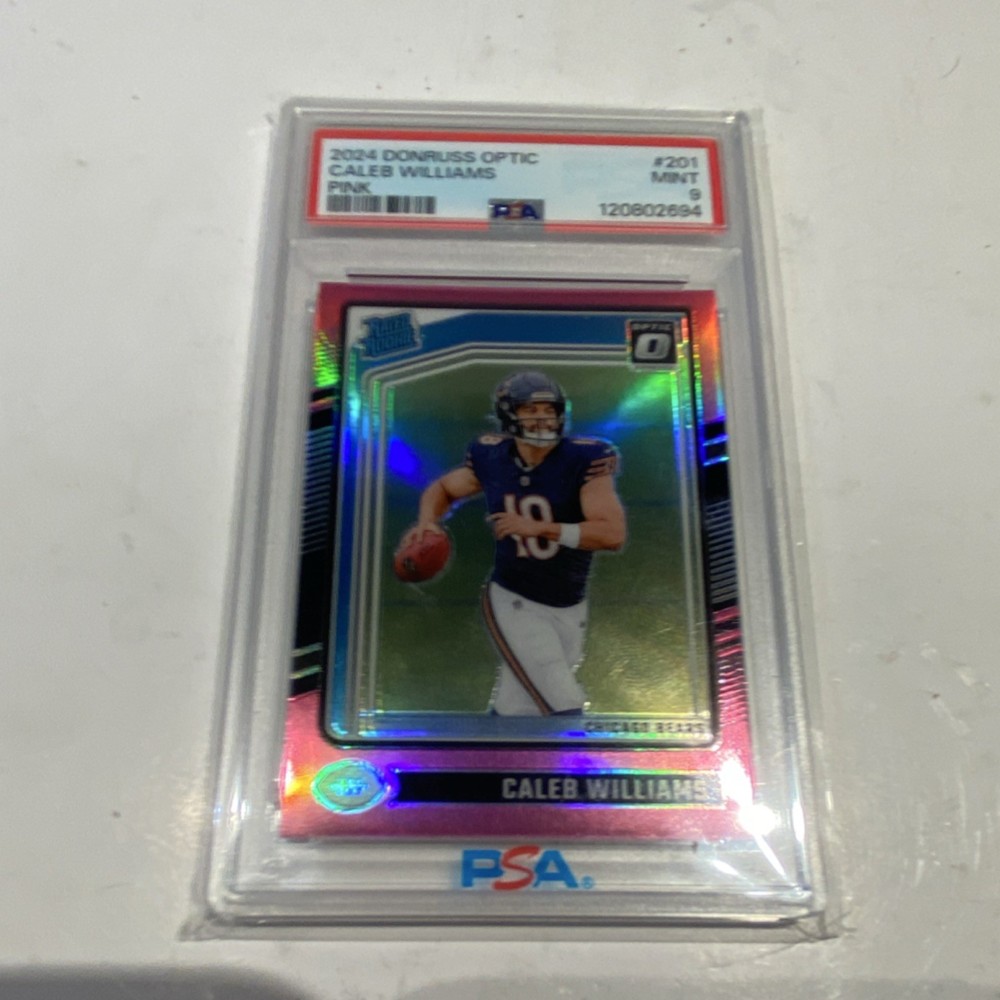 Panini Donruss Optic Rated Rookie Caleb Williams Pink Prizm #201 PSA 9