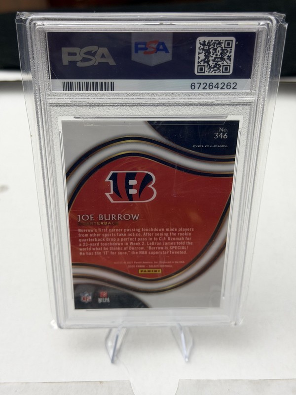 2020 Panini Select #346 Joe Burrow PSA 9 view 2