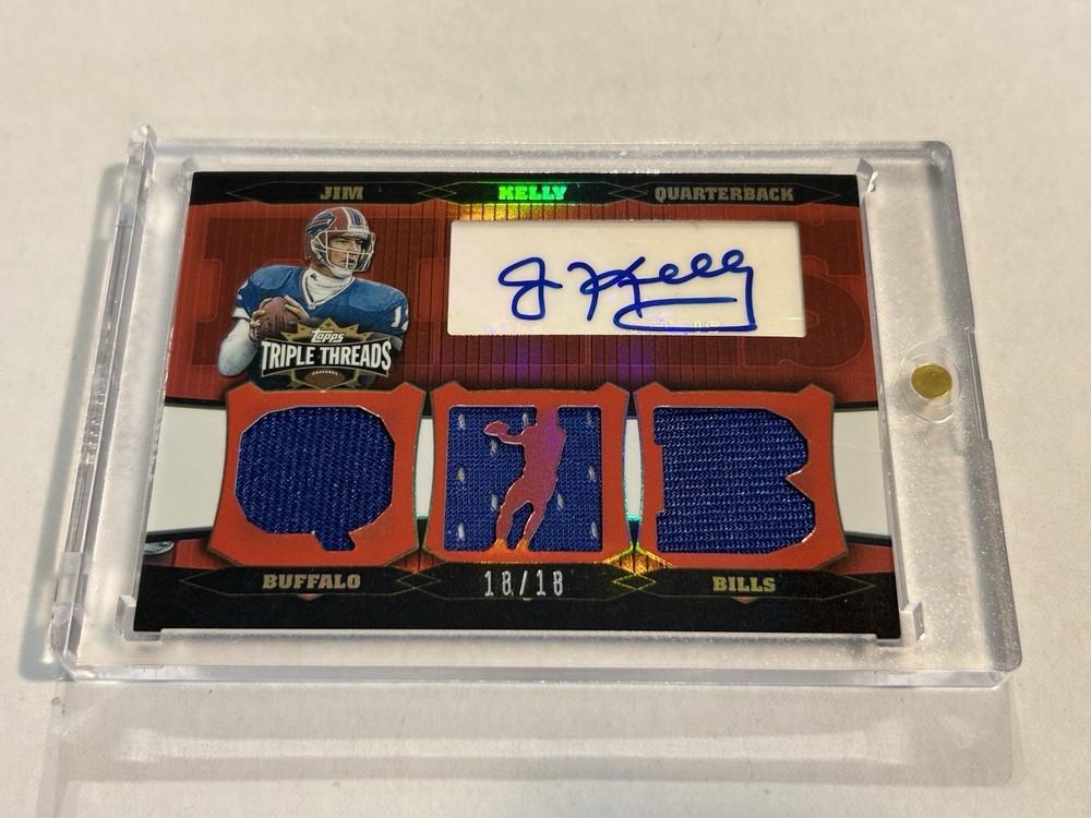 2006 Topps Triple Threads Jim Kelly 18/18 Game Used Patch Auto Bills SSP