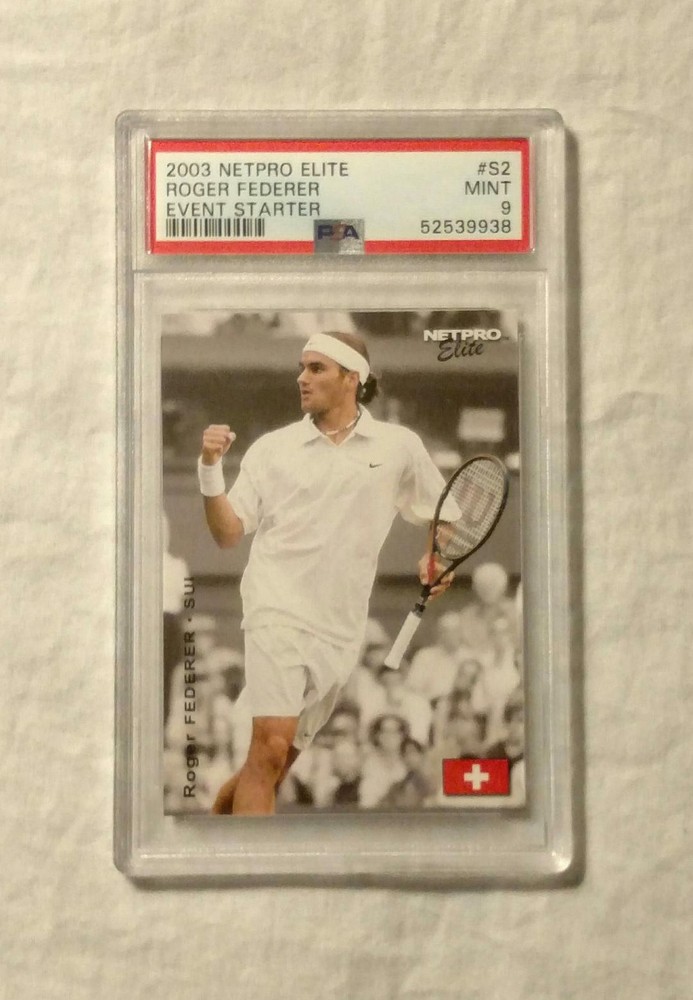 2003 NetPro Elite Event Starter White Shirt Roger Federer #S2 Rookie PSA 9 Mint