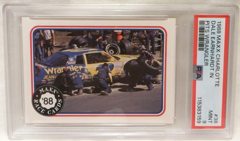 Dale Earnhardt's Wrangler Car in Pits **PSA 9** MINT 1988 Maxx #38 view 2