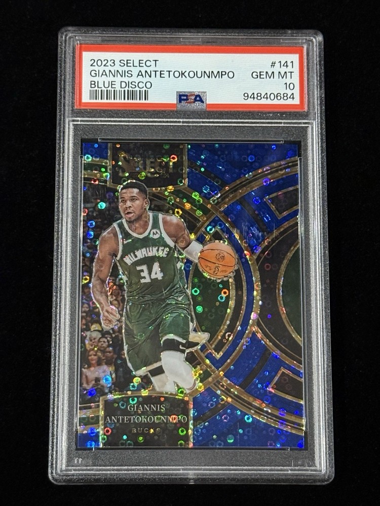 Giannis Antetokounmpo 2023 Select Blue Disco Prizm #d/25 PSA 10 GEM MINT
