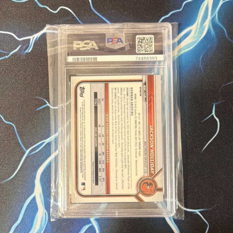 ⚾️2022 1st Bowman Draft Chrome-Refractor Jackson Holliday PSA 10  view 2