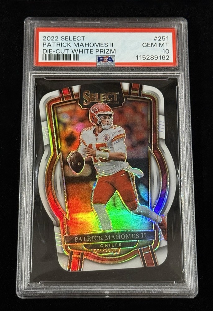 Patrick Mahomes II 2022 Panini Select White Die Cut Prizm #’d/49 PSA 10 GEM MINT