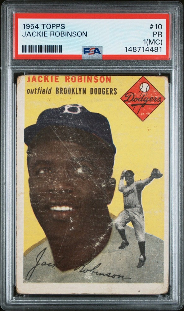 Jackie Robinson 1954 Topps (MC) PSA 1 #10 Brooklyn Dodgers