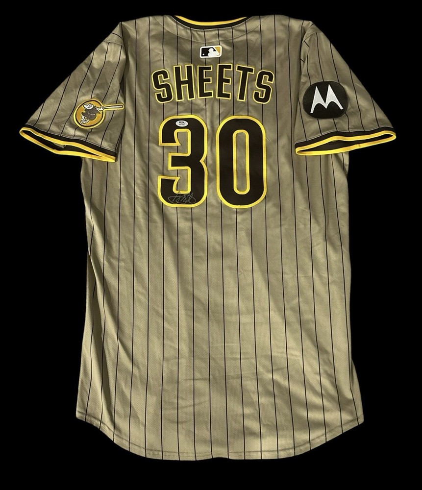 Gavin Sheets Game Used 2025 Padres Jersey Signed Autographed Auto PSA COA