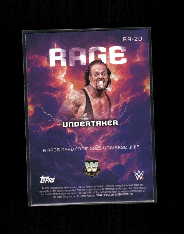 2025 Topps Universe WWE Undertaker #RA-20 Rage view 2