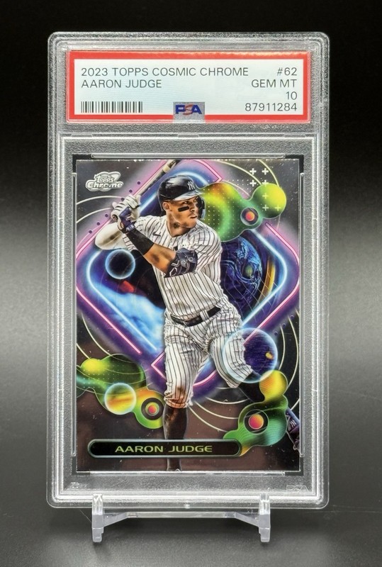 2023 Topps Cosmic Chrome #62 Aaron Judge PSA 10 GEM MINT view 2