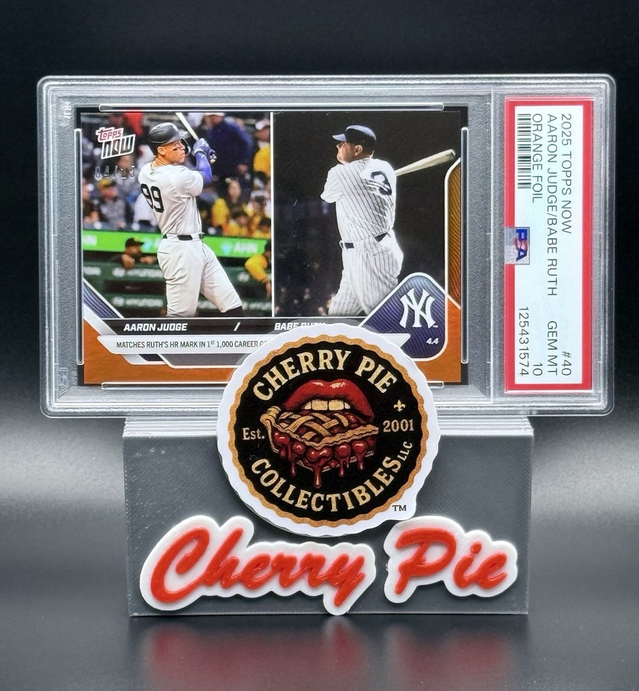 RARE 2025 Topps NOW #40 Aaron Judge / Babe Ruth Orange Foil /25 PSA 10 GEM MINT