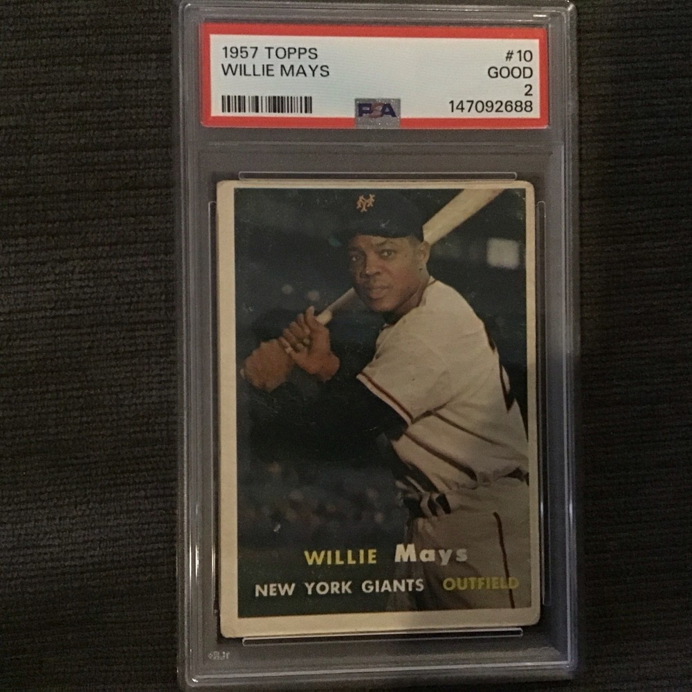 1957 Topps #10 Willie Mays PSA 2. Fresh Grade