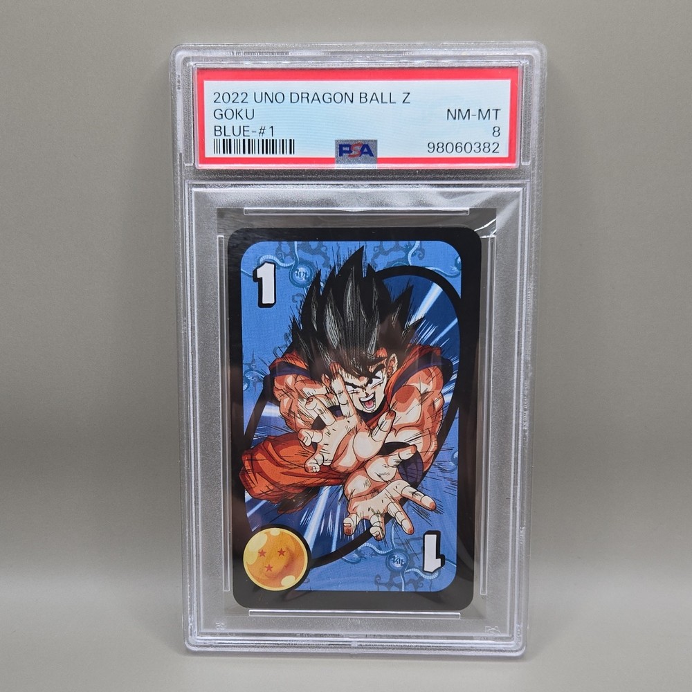 Dragon Ball Z UNO Goku Blue-#1 2022 PSA 8 Non-Sport Trading Card