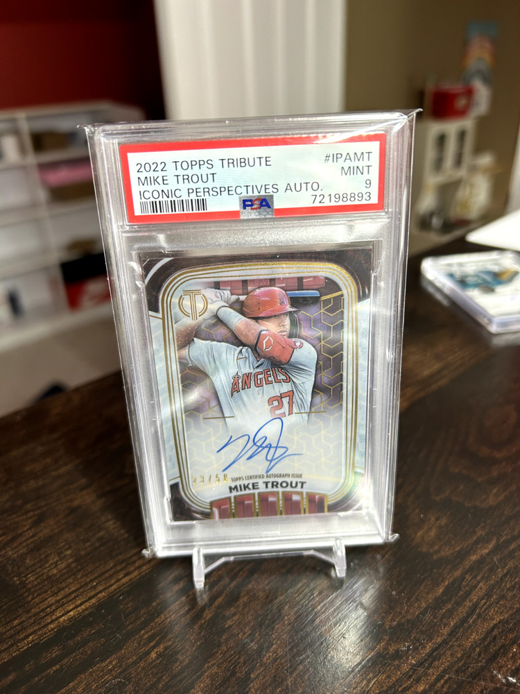 2022 Topps Tribute Mike Trout Iconic Perspectives Auto PSA 9