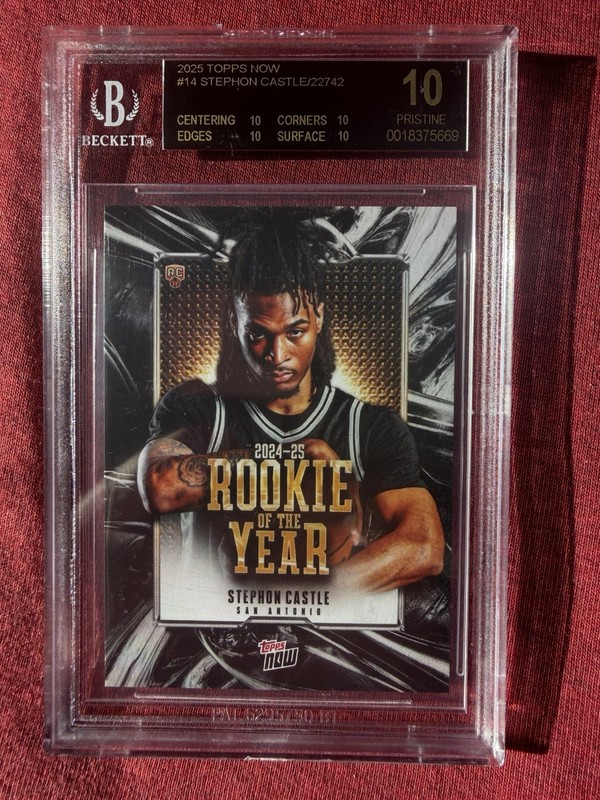 2025 TOPPS NOW #14 STEPHON CASTLE ROOKIE RC BGS 10 BLACK LABEL view 2