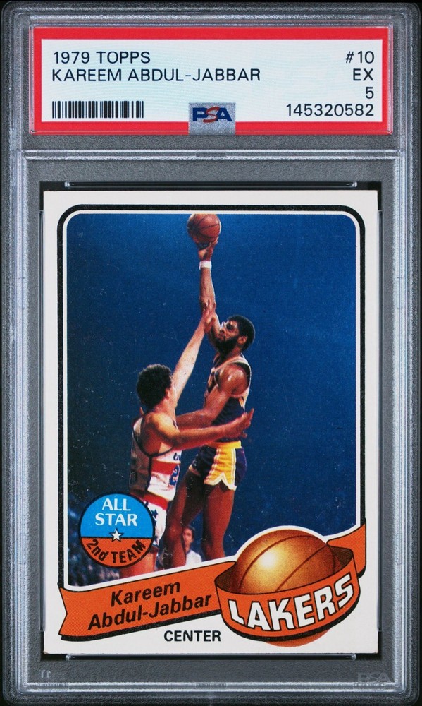 1979 Topps KAREEM ABDUL JABBAR #10  PSA 5 EX - Los Angeles Lakers - Just Graded