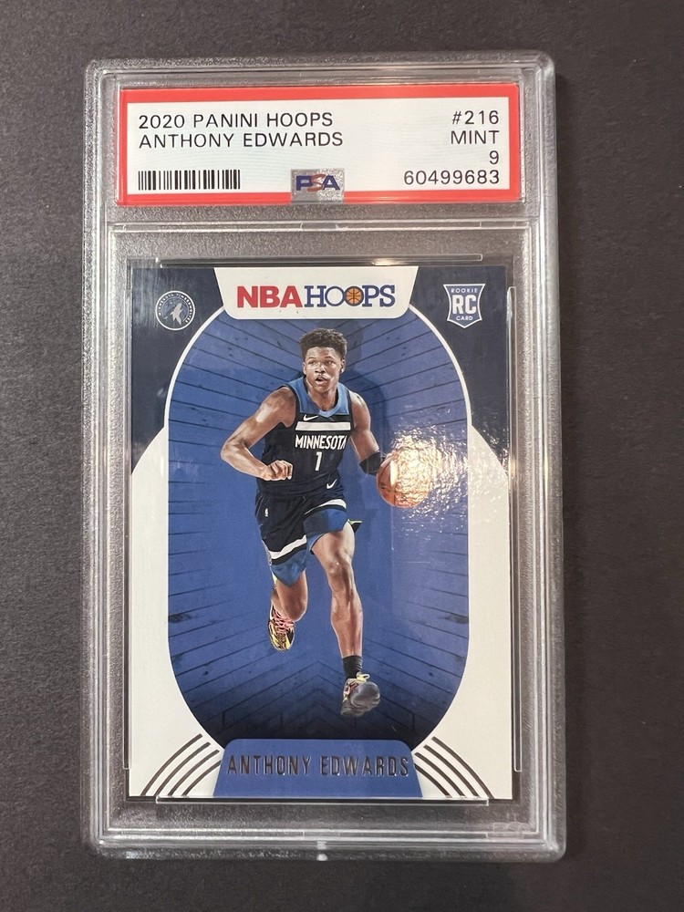 2020 Panini Hoops Anthony Edwards Rookie RC #216 PSA 9 Mint Timberwolves 