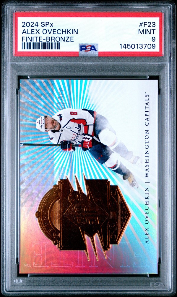 2024-25 SPx #F-23 Alex Ovechkin Finite Bronze PSA 9 #/599 view 1